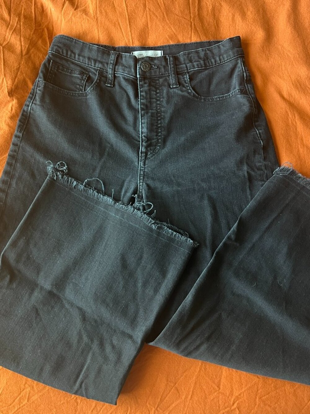 Size 26 - Madewell - Black Wide-Leg Crop Jeans
